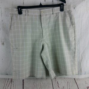 Grand Slam Light Brown Plaid Men's Golf Shorts